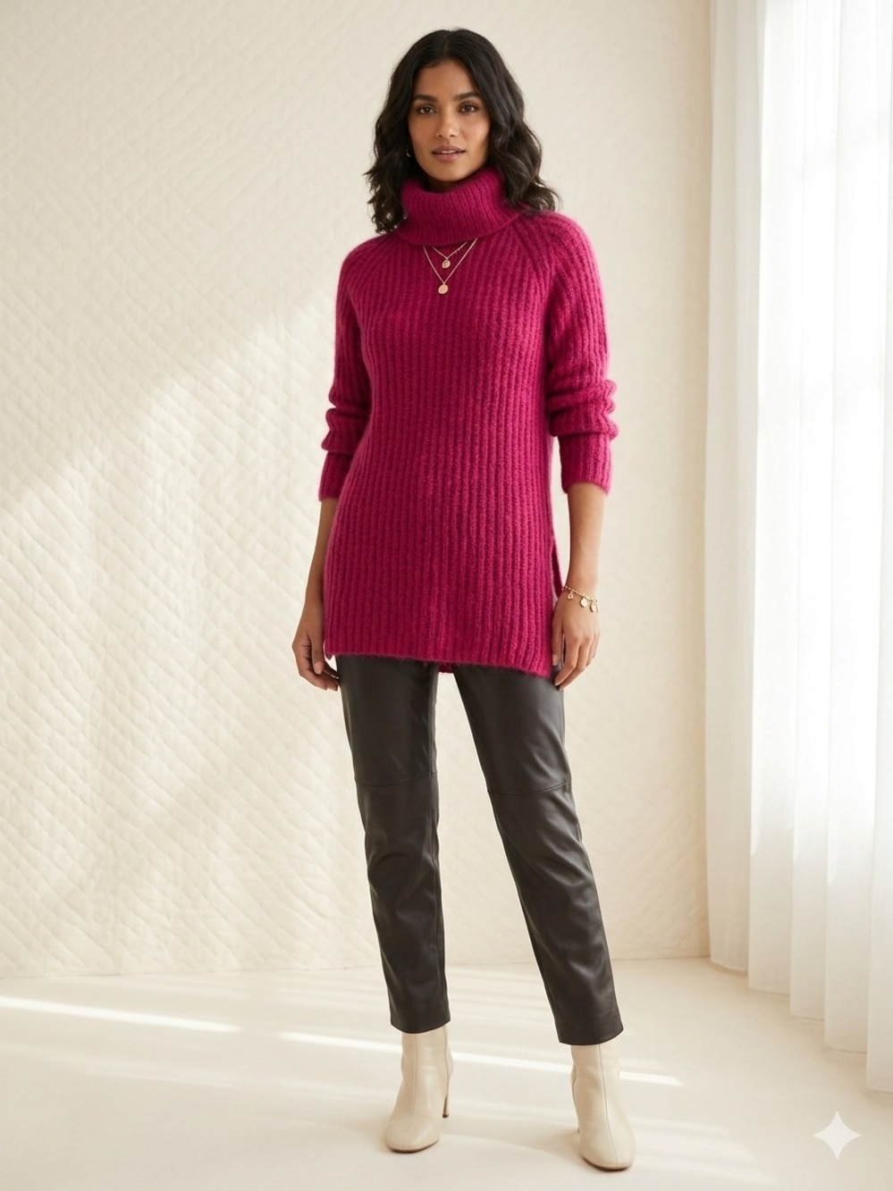 PRINCIPLES Mohair Blend Chunky Ribbed Turtleneck Sweater | VINTAGE | Free People